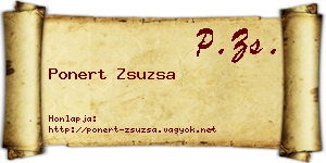 Ponert Zsuzsa névjegykártya